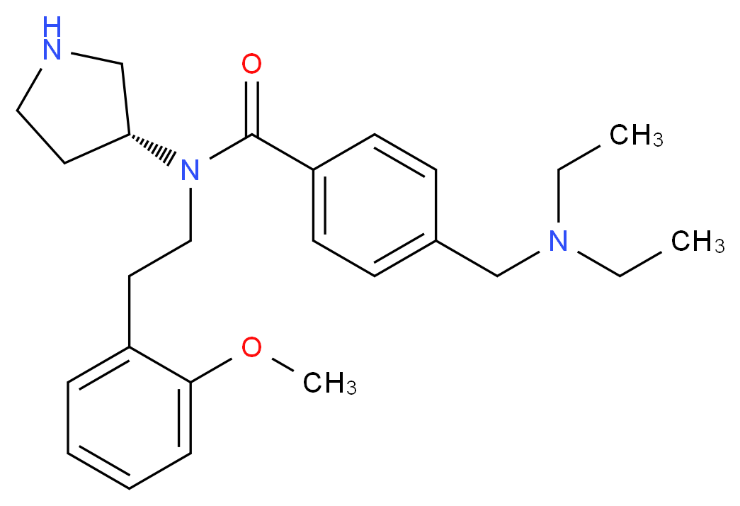 4-[(diethylamino)methyl]-N-[2-(2-methoxyphenyl)ethyl]-N-[(3R)-pyrrolidin-3-yl]benzamide_分子结构_CAS_947303-87-9