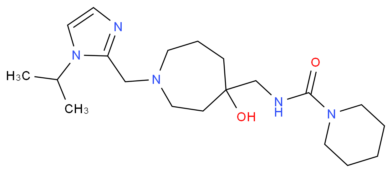 N-({4-hydroxy-1-[(1-isopropyl-1H-imidazol-2-yl)methyl]-4-azepanyl}methyl)-1-piperidinecarboxamide_分子结构_CAS_)