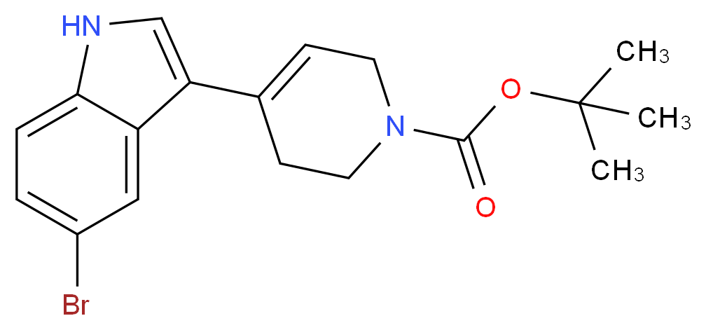 tert-butyl 4-(5-bromo-1H-indol-3-yl)-1,2,3,6-tetrahydropyridine-1-carboxylate_分子结构_CAS_886361-90-6