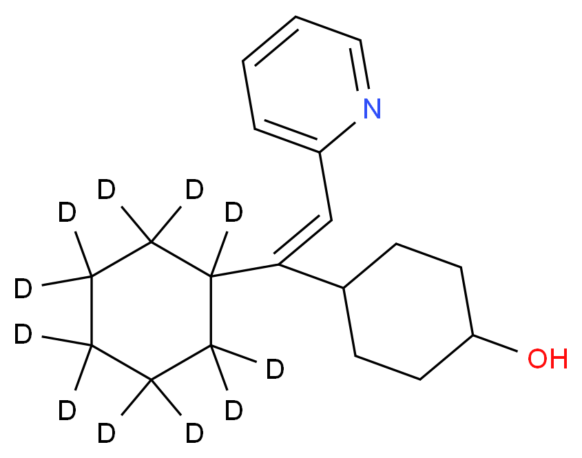 4-[(Z)-1-(<sup>2</sup>H<sub>1</sub><sub>1</sub>)cyclohexyl-2-(pyridin-2-yl)ethenyl]cyclohexan-1-ol_分子结构_CAS_1185245-16-2