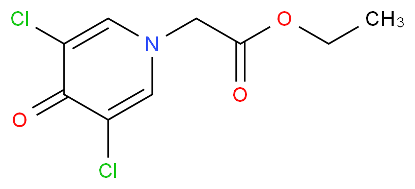 ethyl 2-(3,5-dichloro-4-oxo-1,4-dihydropyridin-1-yl)acetate_分子结构_CAS_70149-51-8