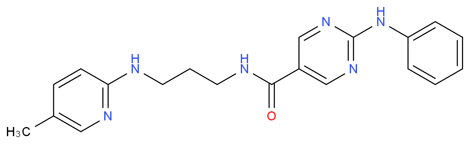 2-anilino-N-{3-[(5-methyl-2-pyridinyl)amino]propyl}-5-pyrimidinecarboxamide_分子结构_CAS_)