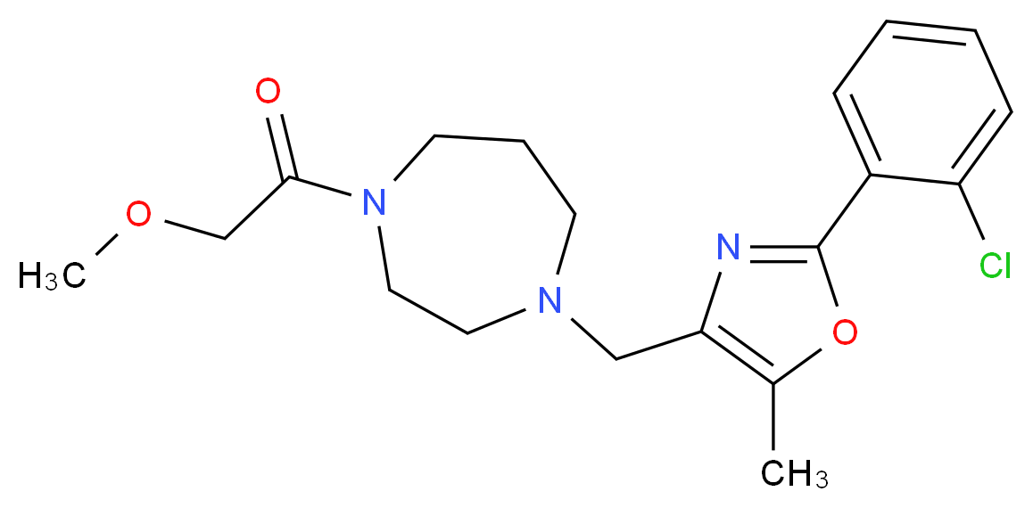 1-{[2-(2-chlorophenyl)-5-methyl-1,3-oxazol-4-yl]methyl}-4-(methoxyacetyl)-1,4-diazepane_分子结构_CAS_)