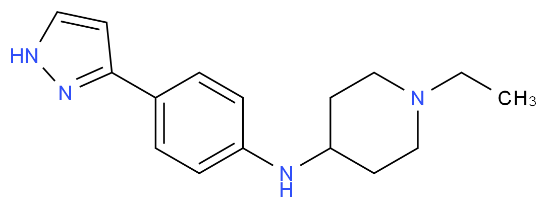 1-ethyl-N-[4-(1H-pyrazol-3-yl)phenyl]piperidin-4-amine_分子结构_CAS_)