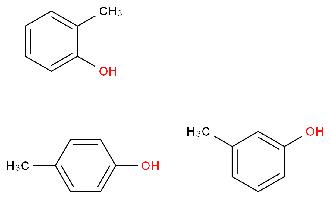 2-methylphenol; 3-methylphenol; 4-methylphenol_分子结构_CAS_1319-77-3