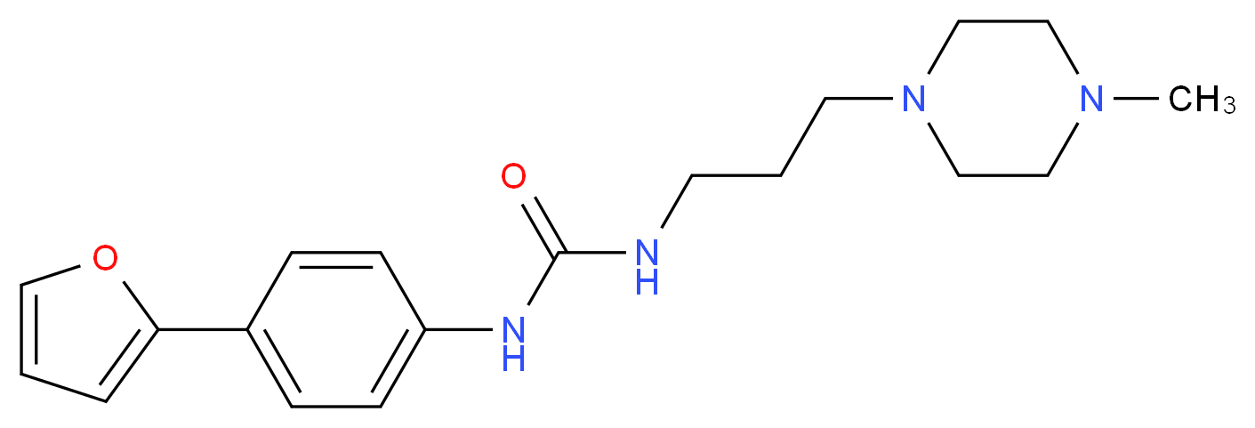 N-[4-(2-furyl)phenyl]-N'-[3-(4-methylpiperazin-1-yl)propyl]urea_分子结构_CAS_)