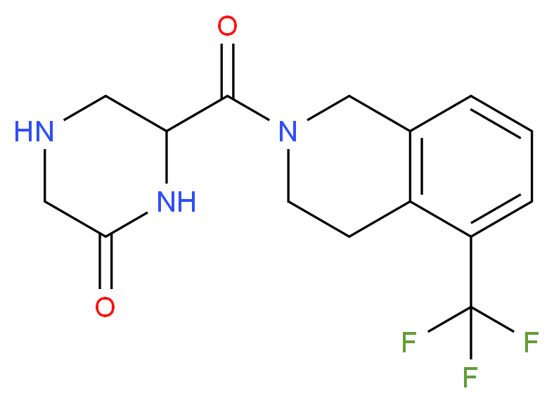 6-{[5-(trifluoromethyl)-3,4-dihydroisoquinolin-2(1H)-yl]carbonyl}piperazin-2-one_分子结构_CAS_)