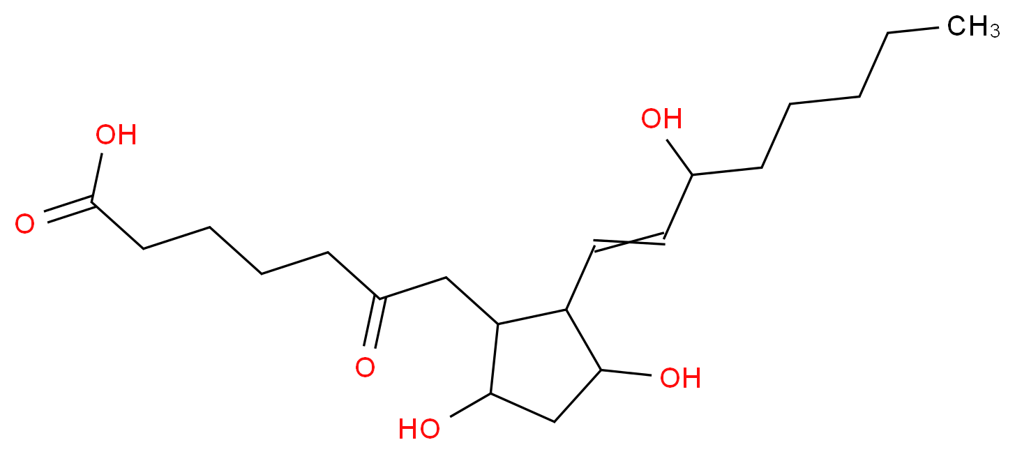 7-[3,5-dihydroxy-2-(3-hydroxyoct-1-en-1-yl)cyclopentyl]-6-oxoheptanoic acid_分子结构_CAS_58962-34-8