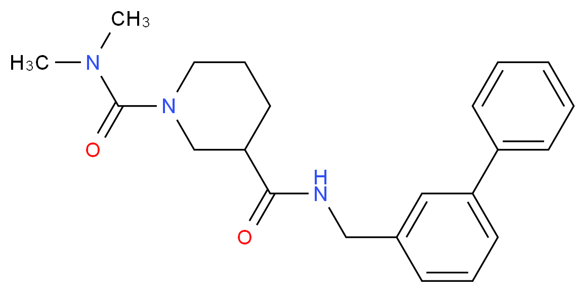 N~3~-(biphenyl-3-ylmethyl)-N~1~,N~1~-dimethylpiperidine-1,3-dicarboxamide_分子结构_CAS_)