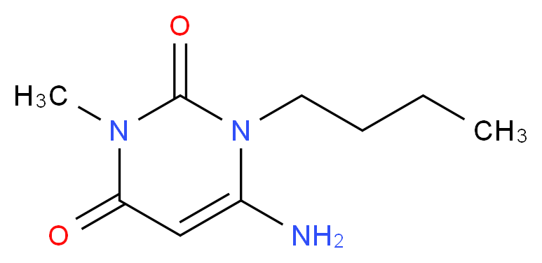 6-amino-1-butyl-3-methyl-1,2,3,4-tetrahydropyrimidine-2,4-dione_分子结构_CAS_53681-50-8