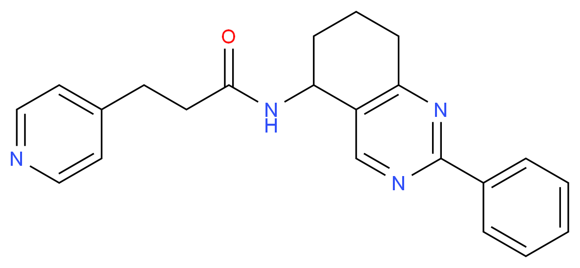 N-(2-phenyl-5,6,7,8-tetrahydro-5-quinazolinyl)-3-(4-pyridinyl)propanamide_分子结构_CAS_)