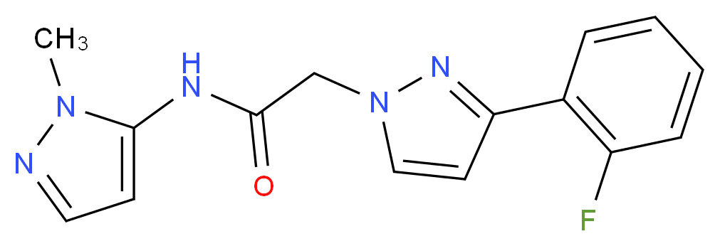 2-[3-(2-fluorophenyl)-1H-pyrazol-1-yl]-N-(1-methyl-1H-pyrazol-5-yl)acetamide_分子结构_CAS_)