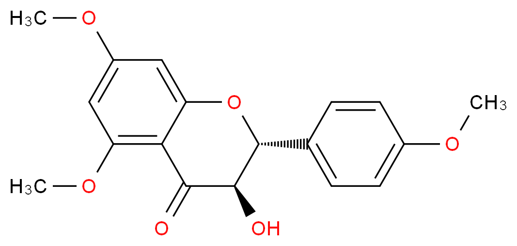 5,7,4'-Tri-O-methylaromadendrin_分子结构_CAS_76792-94-4)