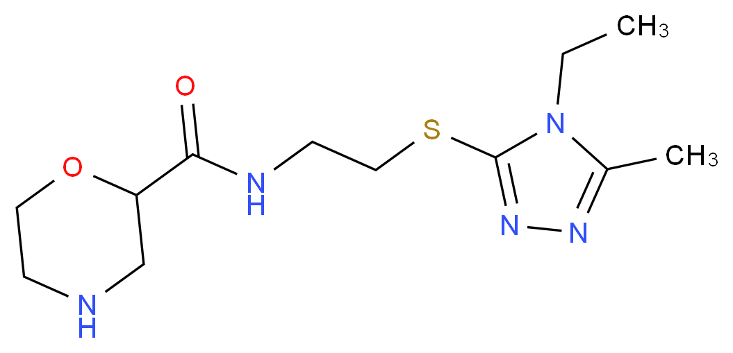 N-{2-[(4-ethyl-5-methyl-4H-1,2,4-triazol-3-yl)thio]ethyl}-2-morpholinecarboxamide_分子结构_CAS_)