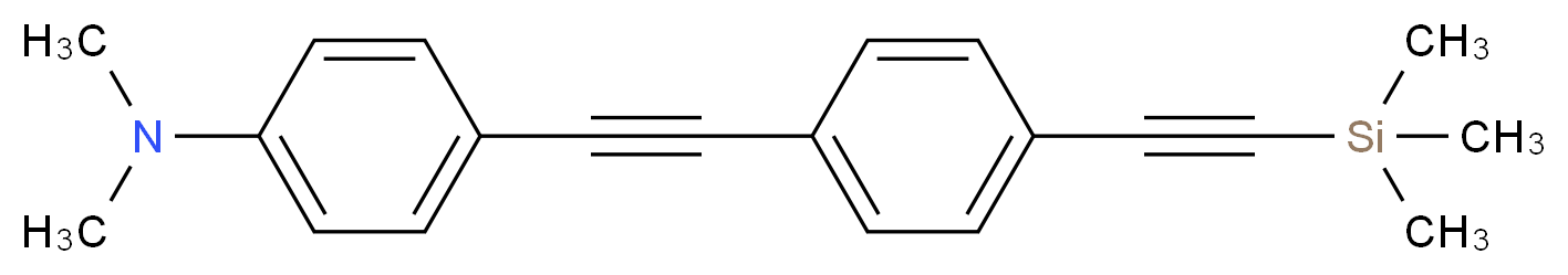 N,N-dimethyl-4-(2-{4-[2-(trimethylsilyl)ethynyl]phenyl}ethynyl)aniline_分子结构_CAS_910467-59-3