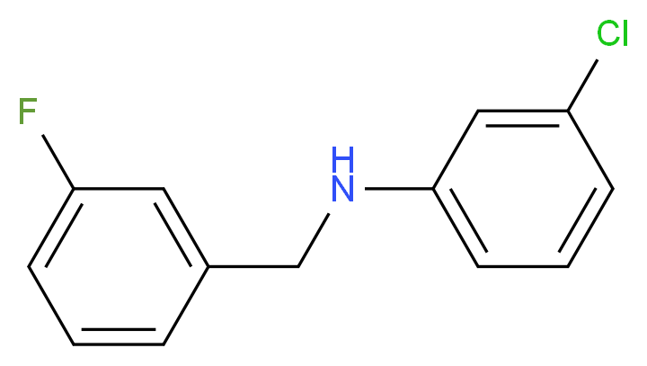 3-chloro-N-[(3-fluorophenyl)methyl]aniline_分子结构_CAS_1019612-70-4