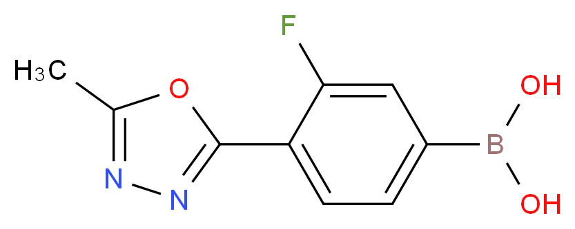 (3-Fluoro-4-(5-methyl-1,3,4-oxadiazol-2-yl)phenyl)boronic acid_分子结构_CAS_1072945-71-1)