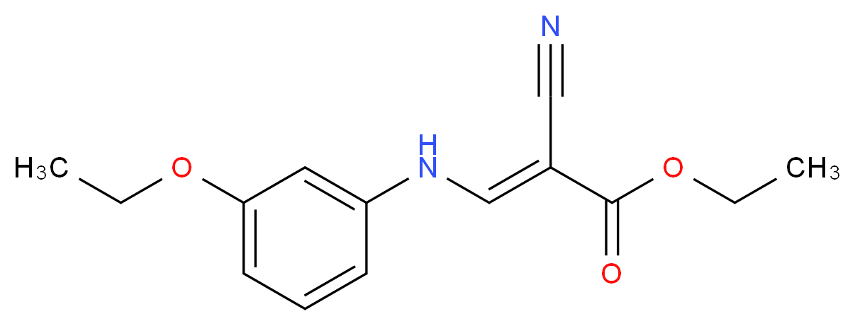 ethyl (2E)-2-cyano-3-[(3-ethoxyphenyl)amino]prop-2-enoate_分子结构_CAS_909513-02-6