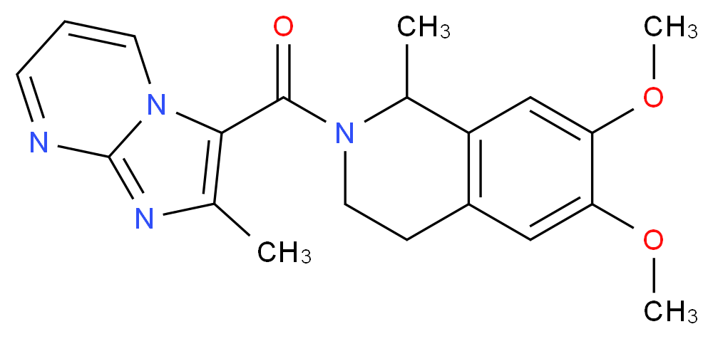 6,7-dimethoxy-1-methyl-2-[(2-methylimidazo[1,2-a]pyrimidin-3-yl)carbonyl]-1,2,3,4-tetrahydroisoquinoline_分子结构_CAS_)