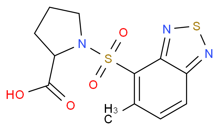 1-[(5-methyl-2,1,3-benzothiadiazol-4-yl)sulfonyl]pyrrolidine-2-carboxylic acid_分子结构_CAS_436811-15-3