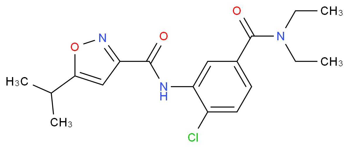 N-{2-chloro-5-[(diethylamino)carbonyl]phenyl}-5-isopropylisoxazole-3-carboxamide_分子结构_CAS_)