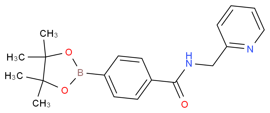 N-[(pyridin-2-yl)methyl]-4-(tetramethyl-1,3,2-dioxaborolan-2-yl)benzamide_分子结构_CAS_864754-23-4