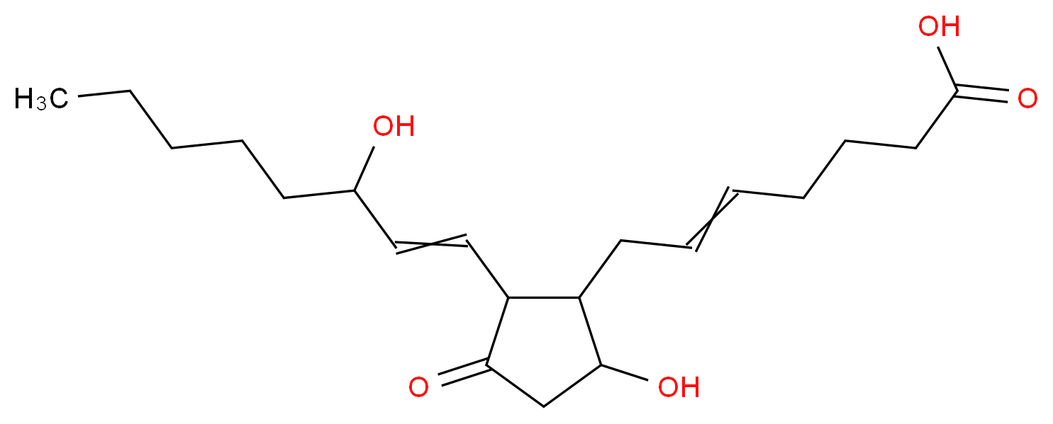 7-[5-hydroxy-2-(3-hydroxyoct-1-en-1-yl)-3-oxocyclopentyl]hept-5-enoic acid_分子结构_CAS_41598-07-6