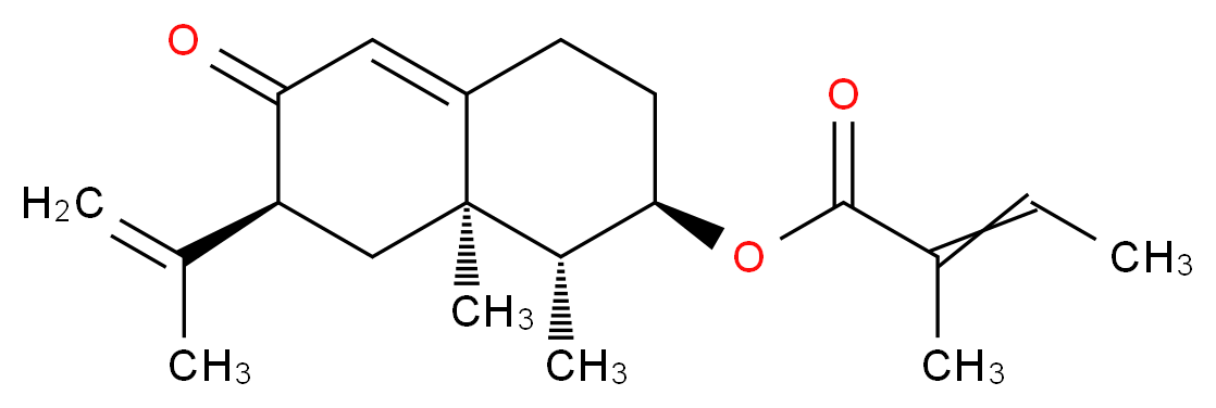 (1R,2R,7S,8aR)-1,8a-dimethyl-6-oxo-7-(prop-1-en-2-yl)-1,2,3,4,6,7,8,8a-octahydronaphthalen-2-yl 2-methylbut-2-enoate_分子结构_CAS_26577-85-5