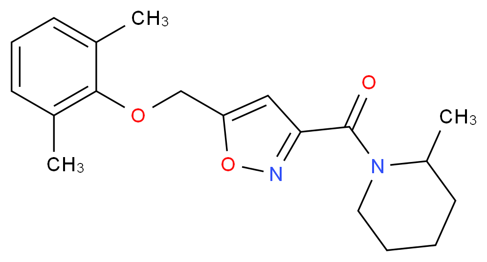 1-({5-[(2,6-dimethylphenoxy)methyl]-3-isoxazolyl}carbonyl)-2-methylpiperidine_分子结构_CAS_)