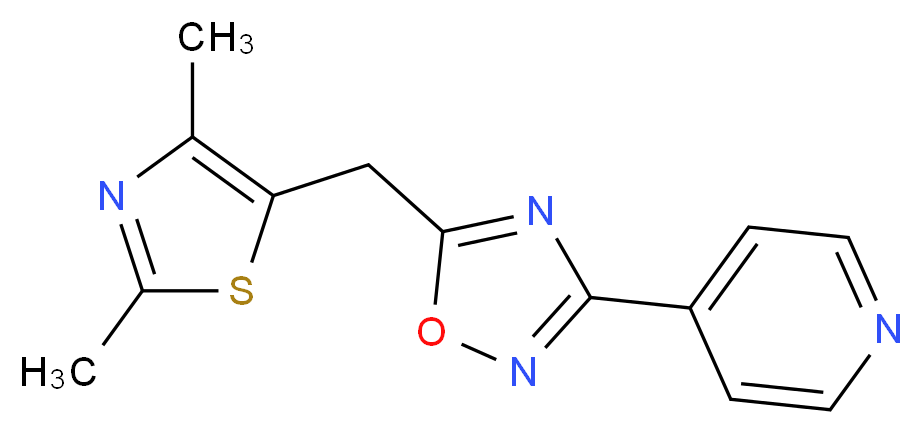 4-{5-[(2,4-dimethyl-1,3-thiazol-5-yl)methyl]-1,2,4-oxadiazol-3-yl}pyridine_分子结构_CAS_)
