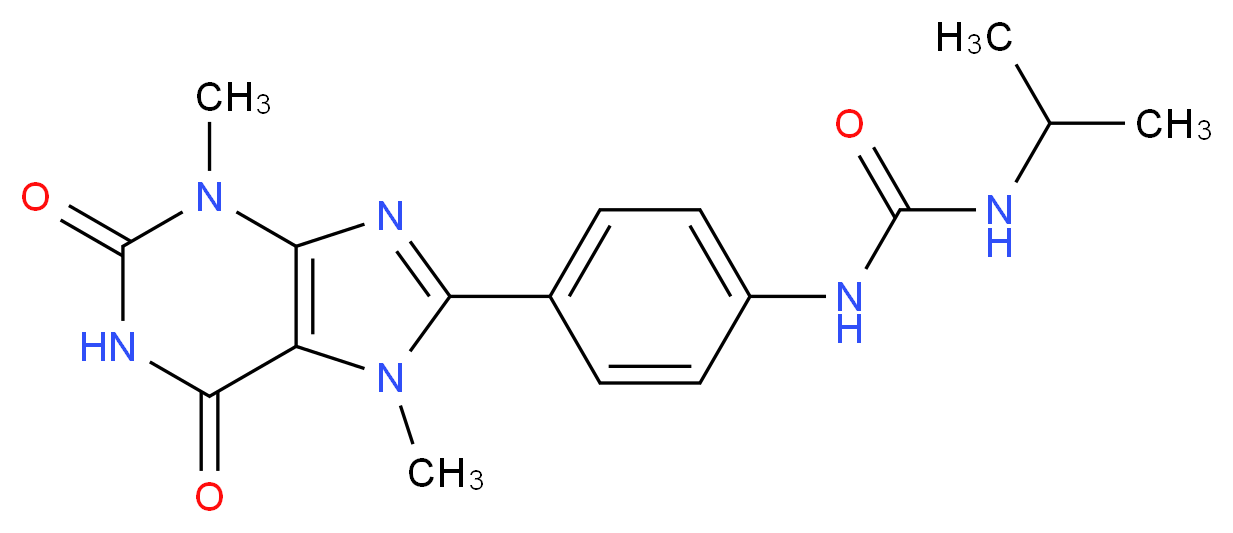 N-[4-(3,7-dimethyl-2,6-dioxo-2,3,6,7-tetrahydro-1H-purin-8-yl)phenyl]-N'-isopropylurea_分子结构_CAS_)