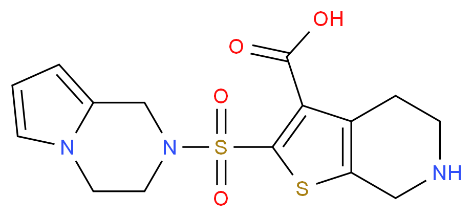 2-(3,4-dihydropyrrolo[1,2-a]pyrazin-2(1H)-ylsulfonyl)-4,5,6,7-tetrahydrothieno[2,3-c]pyridine-3-carboxylic acid_分子结构_CAS_)