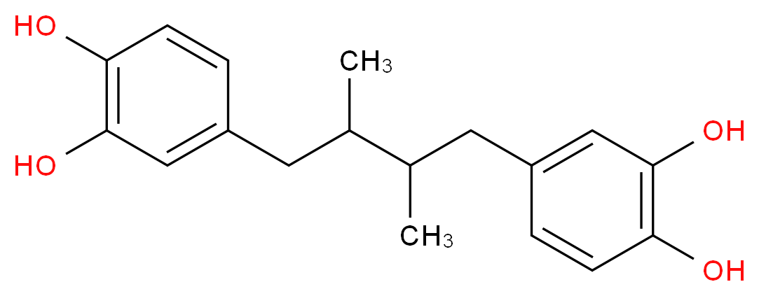 4-{3-[(3,4-dihydroxyphenyl)methyl]-2-methylbutyl}benzene-1,2-diol_分子结构_CAS_845-69-2
