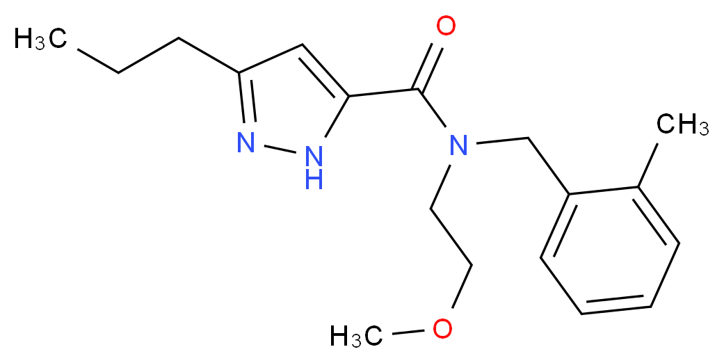 N-(2-methoxyethyl)-N-(2-methylbenzyl)-3-propyl-1H-pyrazole-5-carboxamide_分子结构_CAS_)