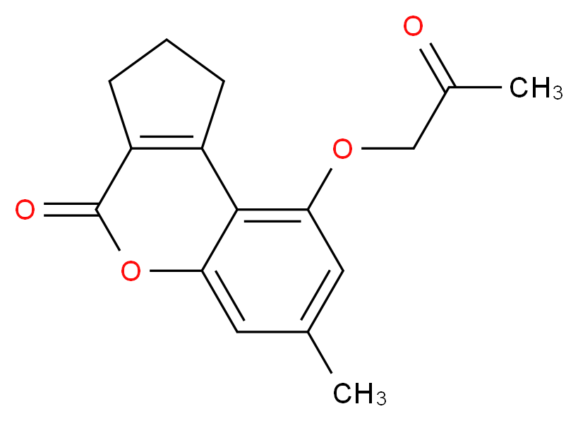 7-methyl-9-(2-oxopropoxy)-1H,2H,3H,4H-cyclopenta[c]chromen-4-one_分子结构_CAS_307549-57-1