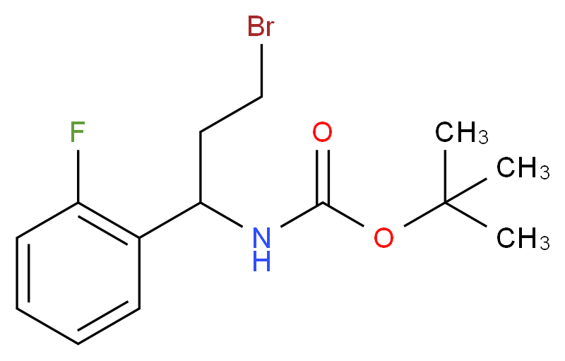 tert-butyl N-[3-bromo-1-(2-fluorophenyl)propyl]carbamate_分子结构_CAS_924818-00-8