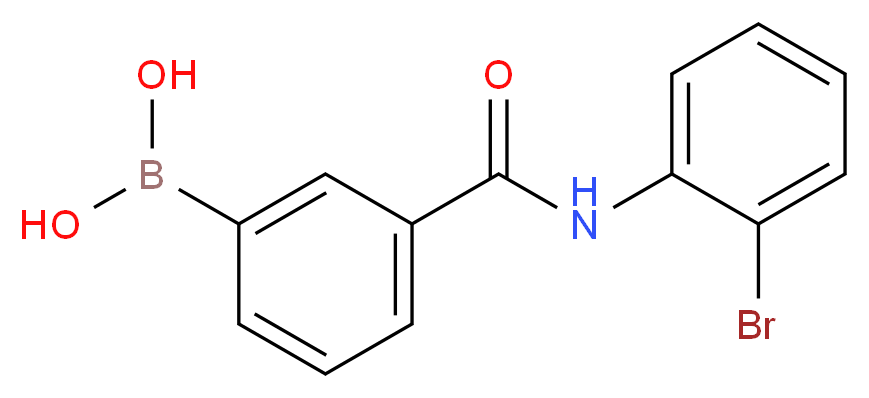 3-(2-溴苯基氨甲酰基)苯硼酸_分子结构_CAS_874288-30-9)