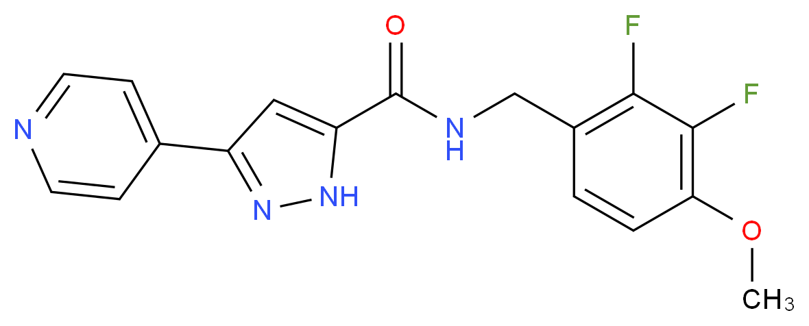 N-(2,3-difluoro-4-methoxybenzyl)-3-pyridin-4-yl-1H-pyrazole-5-carboxamide_分子结构_CAS_)