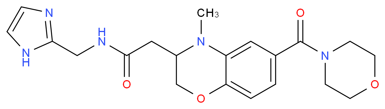 N-(1H-imidazol-2-ylmethyl)-2-[4-methyl-6-(morpholin-4-ylcarbonyl)-3,4-dihydro-2H-1,4-benzoxazin-3-yl]acetamide_分子结构_CAS_)