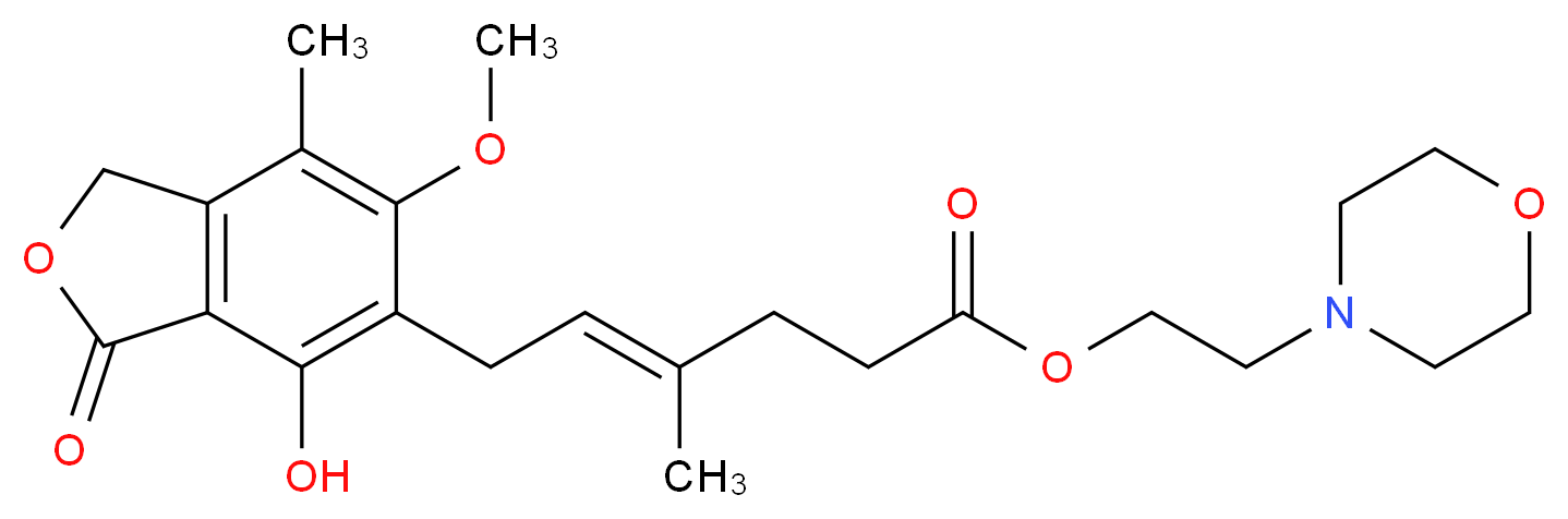 (E)-2-morpholinoethyl 6-(4-hydroxy-6-methoxy-7-methyl-3-oxo-1,3-dihydroisobenzofuran-5-yl)-4-methylhex-4-enoate_分子结构_CAS_)