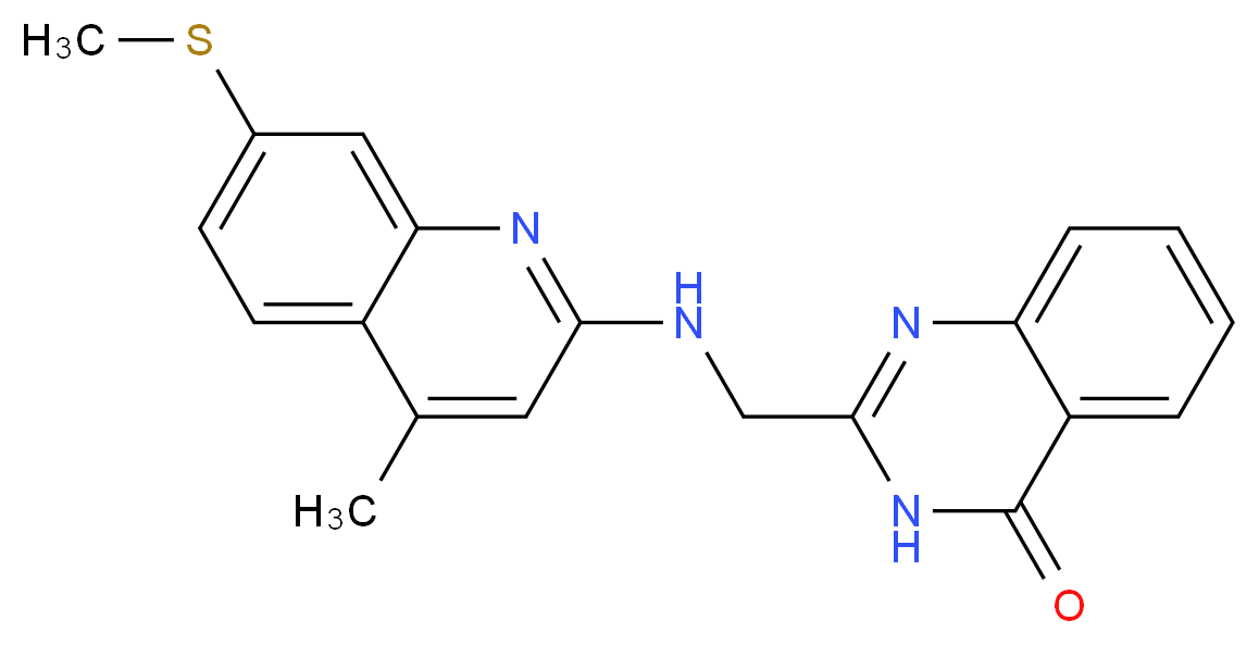 2-({[4-methyl-7-(methylthio)quinolin-2-yl]amino}methyl)quinazolin-4(3H)-one_分子结构_CAS_)