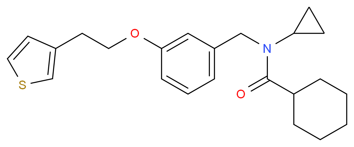 N-cyclopropyl-N-{3-[2-(3-thienyl)ethoxy]benzyl}cyclohexanecarboxamide_分子结构_CAS_)