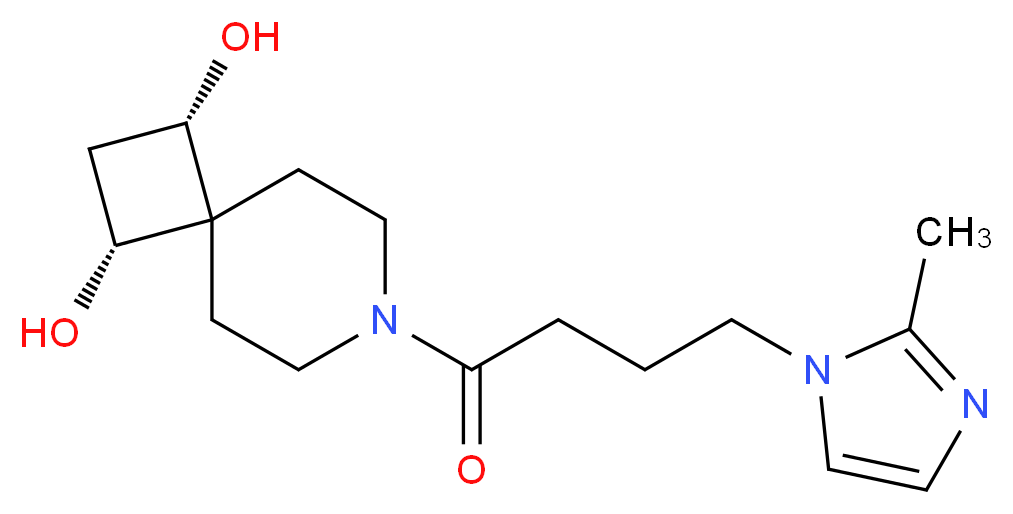 (1R*,3S*)-7-[4-(2-methyl-1H-imidazol-1-yl)butanoyl]-7-azaspiro[3.5]nonane-1,3-diol_分子结构_CAS_)