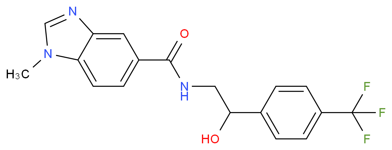 N-{2-hydroxy-2-[4-(trifluoromethyl)phenyl]ethyl}-1-methyl-1H-benzimidazole-5-carboxamide_分子结构_CAS_)