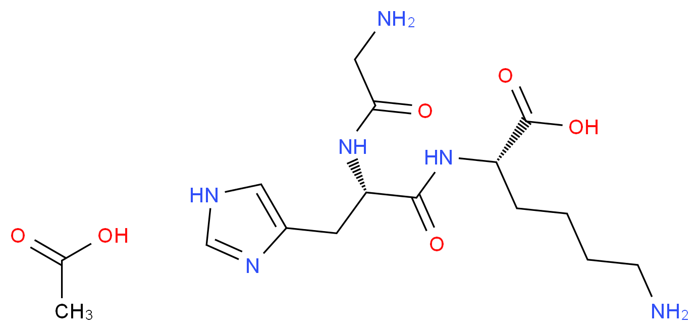 (2S)-6-amino-2-[(2S)-2-(2-aminoacetamido)-3-(1H-imidazol-4-yl)propanamido]hexanoic acid; acetic acid_分子结构_CAS_72957-37-0