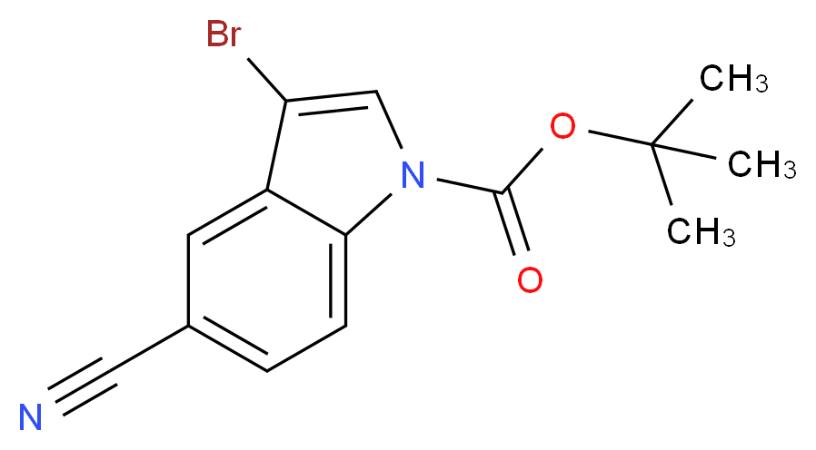 3-Bromo-1H-indole-5-carbonitrile, N-BOC protected 98%_分子结构_CAS_348640-12-0)