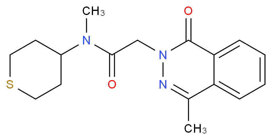 N-methyl-2-(4-methyl-1-oxo-2(1H)-phthalazinyl)-N-(tetrahydro-2H-thiopyran-4-yl)acetamide_分子结构_CAS_)
