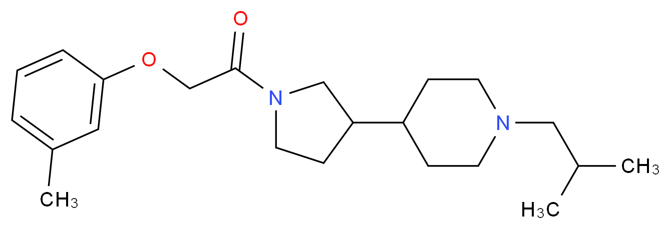 1-isobutyl-4-{1-[(3-methylphenoxy)acetyl]-3-pyrrolidinyl}piperidine_分子结构_CAS_)