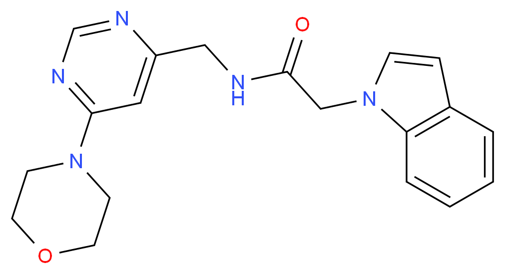 2-(1H-indol-1-yl)-N-{[6-(4-morpholinyl)-4-pyrimidinyl]methyl}acetamide_分子结构_CAS_)