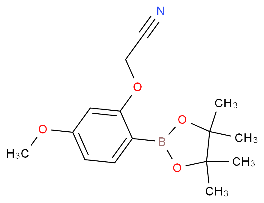 2-(5-Methoxy-2-(4,4,5,5-tetramethyl-1,3,2-dioxaborolan-2-yl)phenoxy)acetonitrile_分子结构_CAS_1256359-92-8)